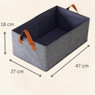 Kit 3 Caixas Organizadoras Dobráveis 26L Nylon Resistente Lavável - Armazenamento Moderno e Prático - imagem 3