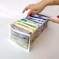 KIT 12 Colmeias Essenciais Baby - Organizadores de Gavetas 4P + 4M + 4G em Plástico Cristal com Viés Branco - imagem 3