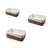 Jogo de 3 Cestos Organizadores de Bambu - Design Elegante e Sustentável para Casa e Banheiro - imagem 3