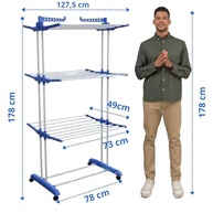 Varal Chão Arara Cabideiro Sapateira NO2PROBLEMS com Rodas Ajustável - Organize com Estilo e Praticidade - imagem 3