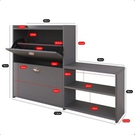 Sapateira com Banco Moderna 2 Gavetas Basculantes - Organize até 18 Pares com Estilo (Cinza Pérola) - imagem 3
