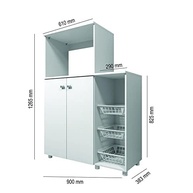 Balcão Multiuso com 2 Portas e Fruteira Branco - Organize sua Cozinha com Estilo - imagem 4