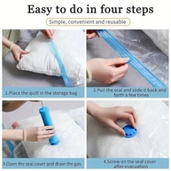 Kit 10 Sacos a Vácuo com Bomba Manual - Organize e Economize Espaço com Zíper Reforçado - imagem 5