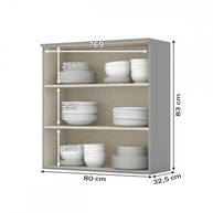 Armário Aéreo Moderno 2 Portas 80cm Cinza - Henn | Organize com Estilo - imagem 3