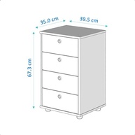 Gaveteiro Multiuso Classic 4 Gavetas Preto - Organize com Estilo Mesa de Cabeceira e Escritório - imagem 3