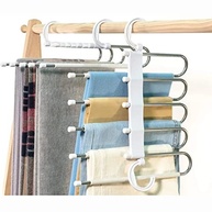 Cabide Dobrável para Calças 5 Espaços - Plástico e Aço Inox | Organize com Estilo e Praticidade - imagem 2