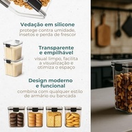 Kit 4 Potes Herméticos 1L - Organize sua Cozinha com Estilo e Praticidade - imagem 5