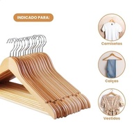 Kit 20 Cabides de Madeira com Rotação 360° - Organize seu Guarda-Roupa com Estilo e Durabilidade - imagem 5