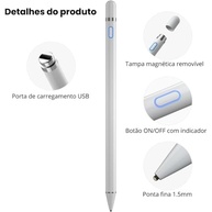 Caneta Stylus Premium Recarregável USB: Precisão e Versatilidade para Todos os Seus Dispositivos - imagem 5