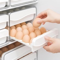 Porta Ovos Empilhável com Gaveta 2 Camadas 32 Unidades - Organizador de Ovos em Plástico PP Premium para Geladeira - imagem 5