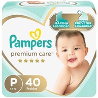 Fralda Pampers Premium Care Tamanho P - 40 Unidades | Proteção Suave e Absorvente para Bebês - imagem 2