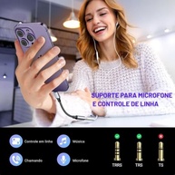 Adaptador Lightning para P2 3.5mm com Controle de Volume e Microfone - Compatível iPhone 5-14 Pro Max - imagem 3