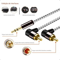 Cabo P2 3.5mm para 2 RCA 90° BolaAzul: Som Imersivo e Conexão Perfeita - imagem 3