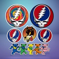 Adesivos Grateful Dead: Pacote 6 Peças Vinil Tie Dye, Steal Your Face, Ursos Dançantes - Decalques à Prova d'Água - imagem 2