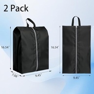 Pacote com 2 Bolsas para Sapatos de Viagem Extra Grande Impermeável Nylon Portátil com Zíper para Homens e Mulheres - imagem 3