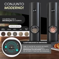 Moedor Elétrico de Sal e Pimenta Automático com LED - Pacote com 2 Unidades - imagem 5