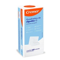 Cremer Algodão Quadrado Sem Perfume - Pacote com 100 Unidades | Maciez e Pureza para o Dia a Dia - imagem 1