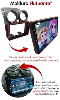 Moldura 9" Flutuante Grafite para Novo Palio Attractive 12/17 e Grand Siena - Upgrade Moderno - imagem 5