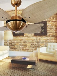 Ventilador de Teto Dourado 4 Pás Volare Office Pétalo Palmae com Design Natural e Silencioso - imagem 3