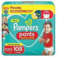 Pampers Pants Ajuste Total Topíssima XXXG: 108 Unidades de Conforto e Proteção - imagem 1