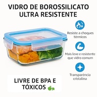 GATO PANDA Potes de Vidro Retangulares com Tampa Hermética 640ml - Kit com 4 a 12 Unidades em Vidro Borossilicato - imagem 4
