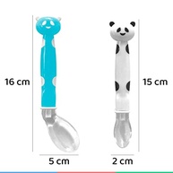 Kit Colher Pandêmica em Silicone Azul - Seguração Ergonômica e Segura para Bebês - imagem 3