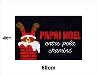 Tapete Capacho Papai Noel - Entre Pela Chaminé 60x40 - Decoração Natalina com Toque Mágico - imagem 3
