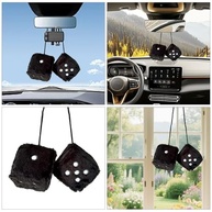 Par de Dados Felpudos para Carro: Toque Retrô e Divertido no Seu Veículo - imagem 5