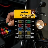 Kit 10 Fusíveis Lâmina Mini Automotivo 5A a 30A - Segurança Essencial para Carro e Moto - imagem 3