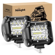 Kit 2 Lâmpadas LED Nilight 60W 10cm: Iluminação Potente para Off-Road e Veículos - imagem 1