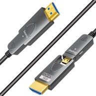 Cabo HDMI Fibra Ótica SkyeySnail 8K 15m: Micro HDMI para HDMI 2.1 Ultra Rápido 48Gbps - imagem 1