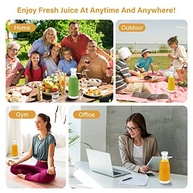Liquidificador Portátil com Bateria Recarregável - 6 Lâminas, 300ml, Ideal para Suco, Smoothie e Viagens - imagem 3