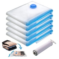 Sacos a Vácuo para Roupas - Kit com 5 Unidades 50x60cm + Bomba Manual - Reduz Espaço em 80% - Ideal para Organização e Viagem - imagem 1