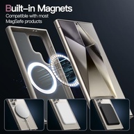 JETech Capa Magnética para Samsung S24 Ultra 5G: Compatível MagSafe, Fosca Translúcida e Anti-Choque (Titânio Cinza) - imagem 4