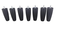 Kit com 7 Pés para Cama Box | 12cm Altura | Material Resistente em Polietileno | Design Moderno Preto/Metalizado - imagem 3
