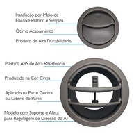 Kit 4 Difusores de Ar Cinza para Novo Uno (2010-2014) e Fiorino (2013-2015) - Renove o Interior do Seu Carro! - imagem 4