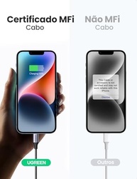 Cabo UGREEN Lightning MFi Certificado: Carregamento Rápido e Transferência Segura para iPhone e iPad - imagem 4
