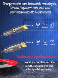 Cabo HDMI Fibra Ótica SkyeySnail 8K 15m: Micro HDMI para HDMI 2.1 Ultra Rápido 48Gbps - imagem 3