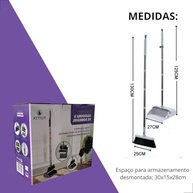 Vassoura e Pá Dobrável com Cabo de Aço Inox - Conjunto Multiuso e Compacto para Limpeza Eficiente - imagem 4