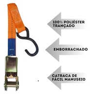 Kit 4 Cintas de Amarração com Catraca e Ganchos 4,5m 100kg - Segurança Total para suas Cargas! - imagem 5