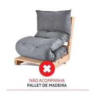 Futon Colchonete Dobrável de Espuma Solteiro Grafite - Conforto e Versatilidade para Qualquer Ambiente - imagem 5