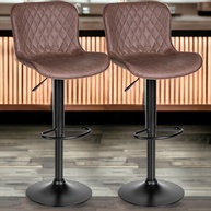 Kit 2 Banquetas Giratórias para Cozinha Americana - Design Moderno em Couro Sintético com Encosto Ergonômico - imagem 1