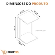 Mesa Lateral de Canto para Sofá com Design Moderno - Apoio para Notebook, Copos e Pratos - imagem 3