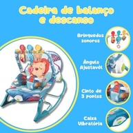 Cadeira de Descanso e Balanço Musical para Bebê com Móbile Divertido - imagem 3