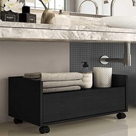 Balcão Gabinete para Banheiro 80cm com Rodízios - Multimóveis V2608 Preto - imagem 2