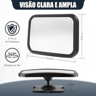 Espelho Retrovisor 360° para Banco Traseiro de Carro - Visão Clara e Segura - imagem 3
