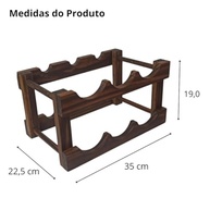 Adega de Madeira Rústica para 6 Garrafas - Organizador Elegante para Cozinha, Bar e Área Gourmet - imagem 4