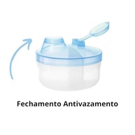Kit 2 Porta Leite em Pó para Bebê e Alimentos - 3 Compartimentos 50ml Cada (Azul Bebê) - imagem 5