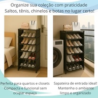 Sapateira Organizadora 6 Andares com Prateleiras Resistentes - Ideal para Calçados e Acessórios - imagem 2