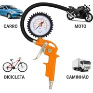 Calibrador de Pneus Profissional 220 PSI: Alta Precisão para Carro, Moto e Caminhão | Mangueira Flexível - imagem 3